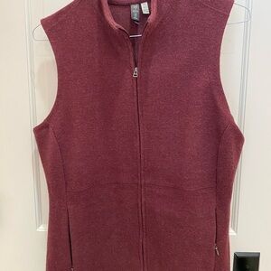 Ibex Burgundy Wool Vest, size L